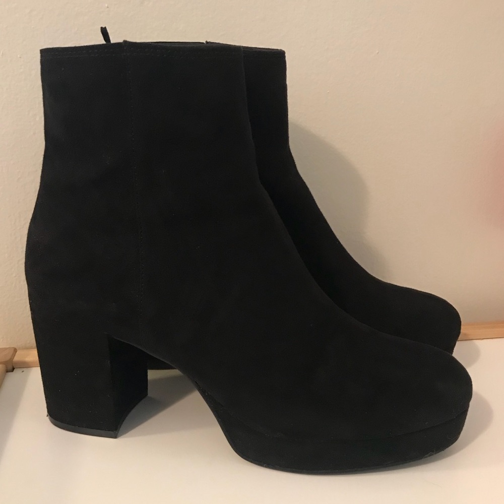 H&M suede heel boots